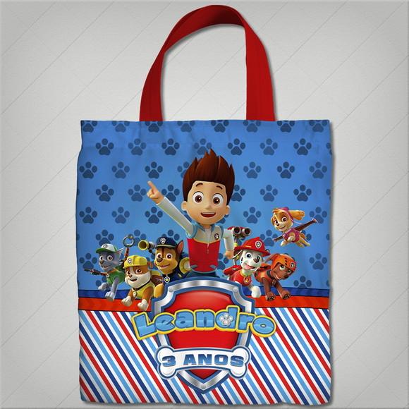 Sacolinha de Tecido Personalizada da Patrulha Canina