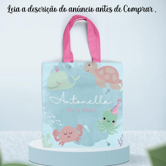 Sacolinha de Tecido Personalizada Fundo do Mar
