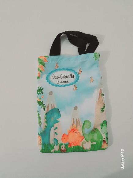 Sacolinha Ecobag Personalizada Dinossauros Baby