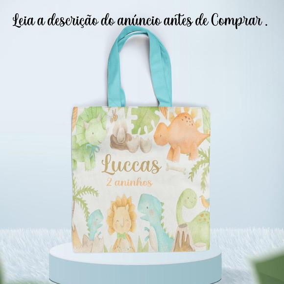 Sacolinha Ecobag Personalizada Dinossauros Bbay
