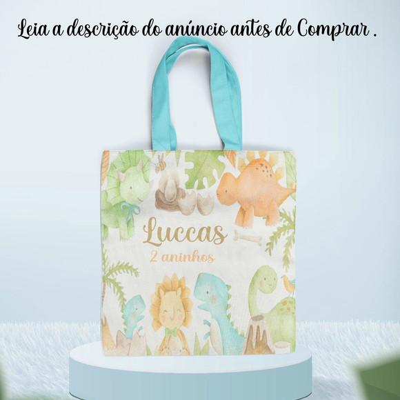 Sacolinha Ecobag Personalizada Dinossauros Bbay