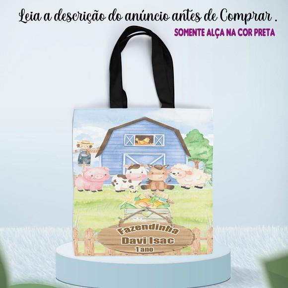 Sacolinha Ecobag Personalizada para Lembrancinhas Fazendinha