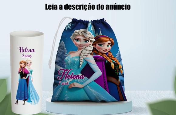 Saquinho Supresa e Copo Long Drink da Frozen