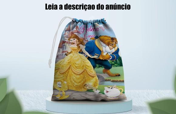 Saquinho Surpresa 28x18 Personalizado da Bela e a Fera
