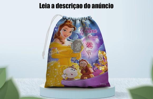 Saquinho Surpresa 28x18 Personalizado da Bela e a Fera
