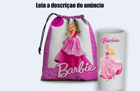 Saquinho Surpresa e Copo Long Drink da Barbie