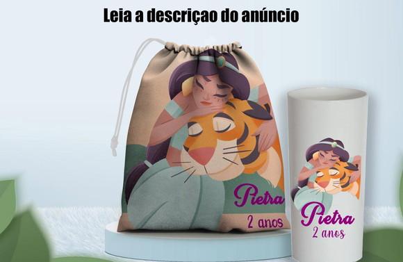 Saquinho Surpresa e Copo Long Drink da Princesa Jasmine