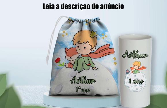 Saquinho Surpresa e Copo Long Drink do Pequeno Principe