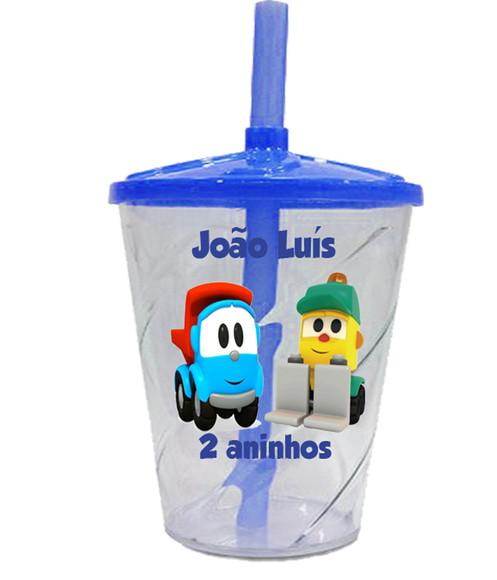 20 Copo Twister Personalizado Léo Caminhão