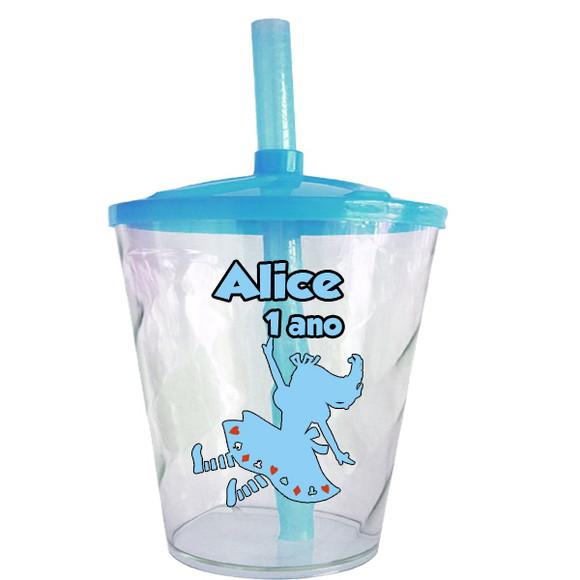 Copo Twister para Festa Alice no Pais das Maravilhas