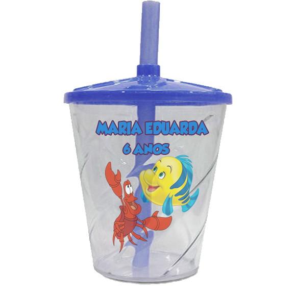 Copo Twister Personalizado da Sereia Ariel e Linguado
