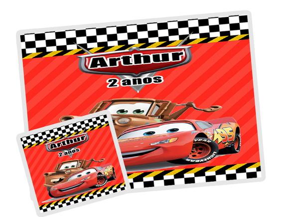 Jogo Americano e Copo Twister Carros Disney