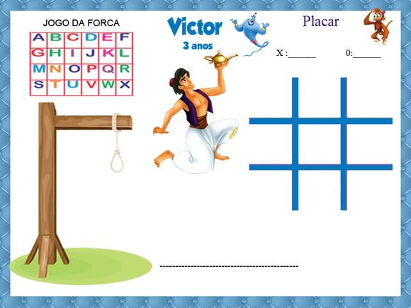 Jogo da Forca e Jogo da Velha Personalizado Aladim