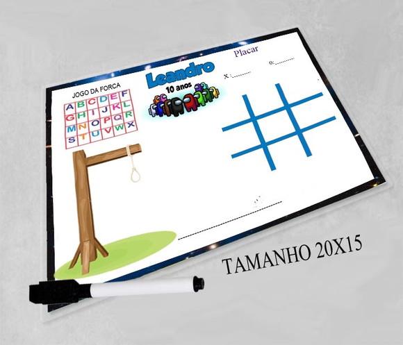 Jogo da Velha e Forca Personalizado Amongs