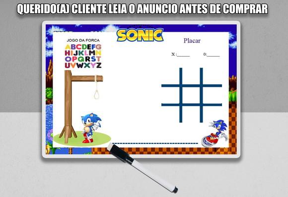Jogo da Velha e Forca Personalizado do Sonic