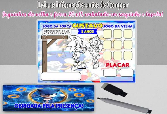 Joguinho da Velha e Forca do Sonic e Amy Rose Colorir