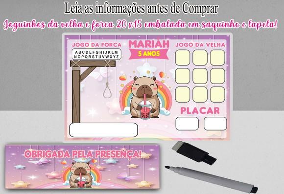 Joguinnho da Velha e Forca Lembrancinhas da Capivara