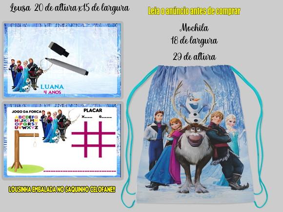 Kit Colorir Lousa Magica+ Mochila Personalizada Frozen