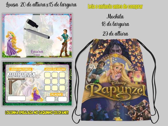 Kit Colorir Mochila e Lousa Magica da Rapunzel Enrolados