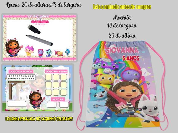 Kit Colorir Mochilinha e Lousa Mágica Casa Magica da Gabby