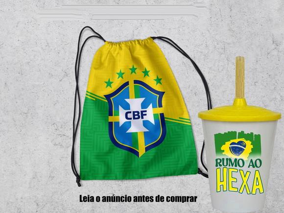 Kit Copa do Mundo Mochila e Copo Twister do Brasil