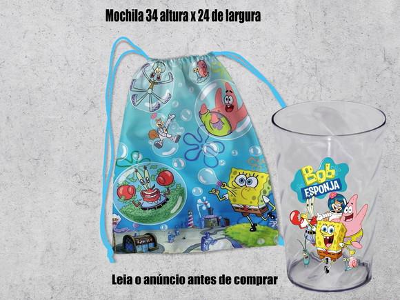 Kit Lembrancinhas do Bob Esponja Mochila e Copo