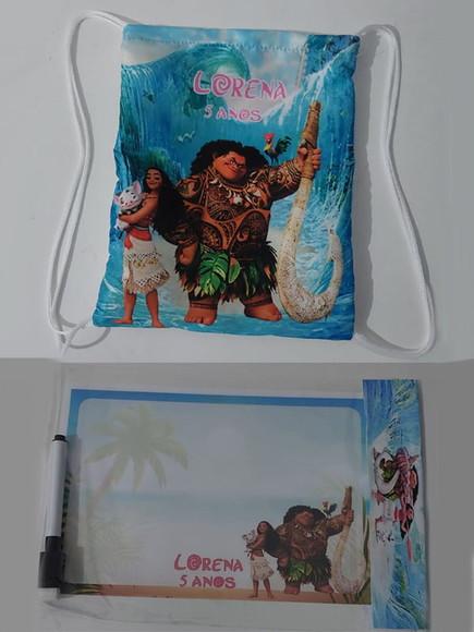 Kit Lousa Magica + Mochila Personalizada da Moana