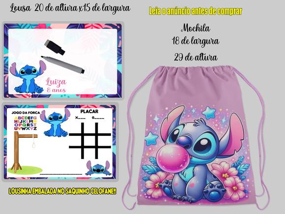Kit Lousa Mágica+ Mochila Personalizada do Stitch