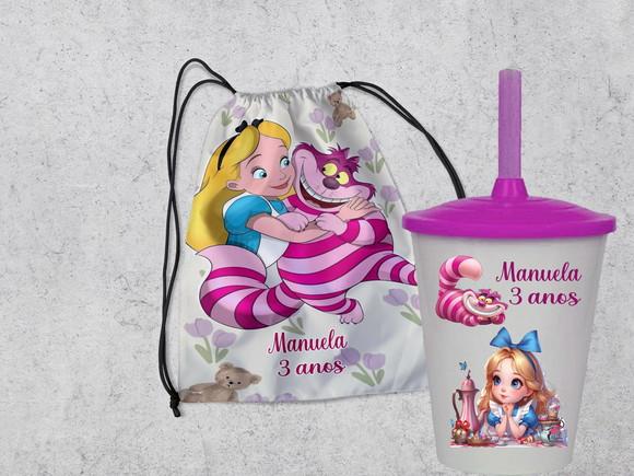 Kit Mochila + Copo Twister da Alice