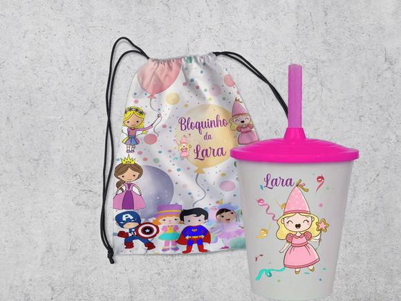 Kit Mochila +copo Twister Bloquinho Carnaval