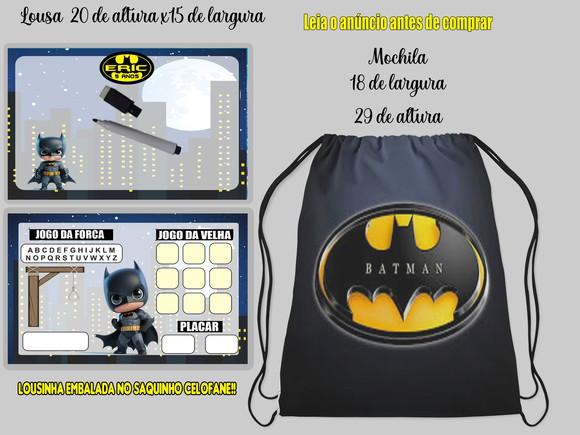 Kit Mochila e Lousa Magica com Joguinhos do Batman