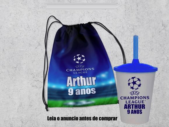 Kit Mochila+copo Twister Championss Leaguess