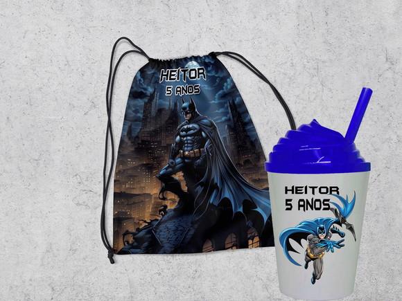 Kit Mochilinha e Copo Chantilly do Batman