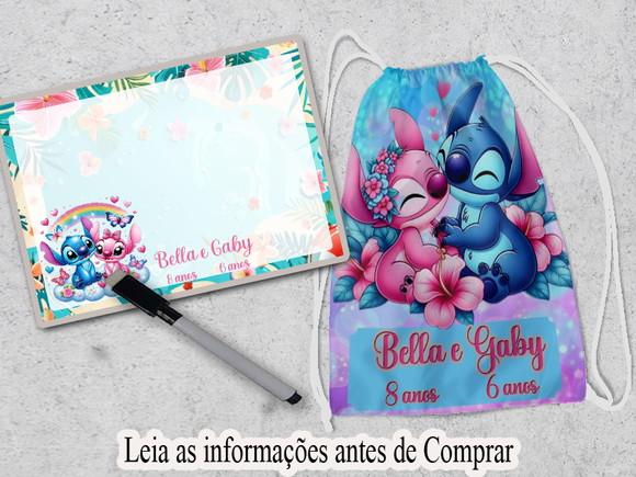 Kit Mochilinha e Lousa + Canetinha do Stitch