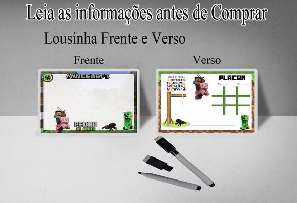 Lembrancinhas de Aniversario Minecraft Lousa Magica 3x1