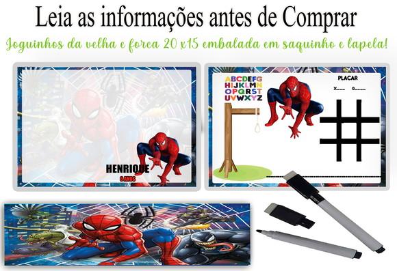 Lembrancinhas do Homem Aranha Lousa 3x1+canetinha