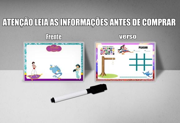 Lousa 3em 1 + Canetinha da Jasmine e Aladim