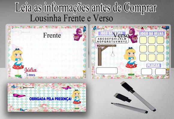 Lousa 3x1 da Alice no Pais das Maravilhas Baby