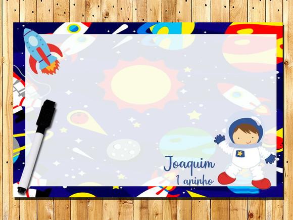 Lousa e Caneta Mágica Personalizada Astronauta