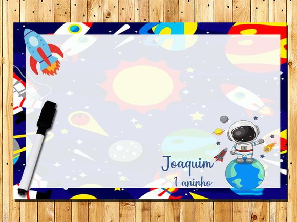 Lousa e Caneta Mágica Personalizada Astronauta