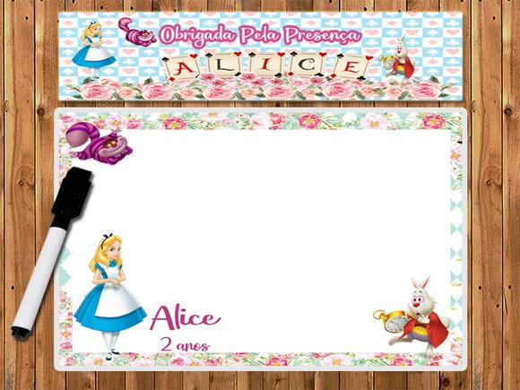 Lousa e Canetinha Magica Personalizada da Alice