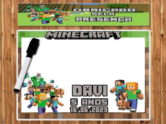 Lousa e Canetinha Magica Personalizada Minecraft