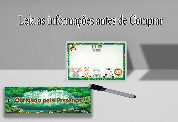 Lousa e Canetinha Mágica Personalizada Safari Baby