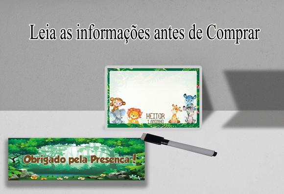 Lousa e Canetinha Mágica Personalizada Safari Baby