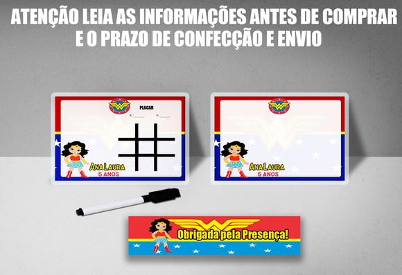 Lousa Frente e Verso com Canetinha da Mulher Maravilha