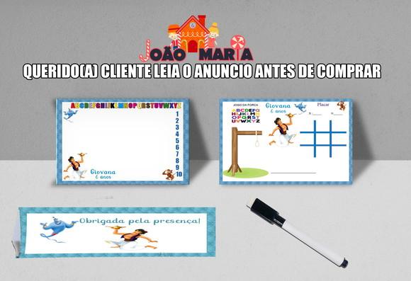 Lousa e Canetinha Personalizada Jasmine e Aladim