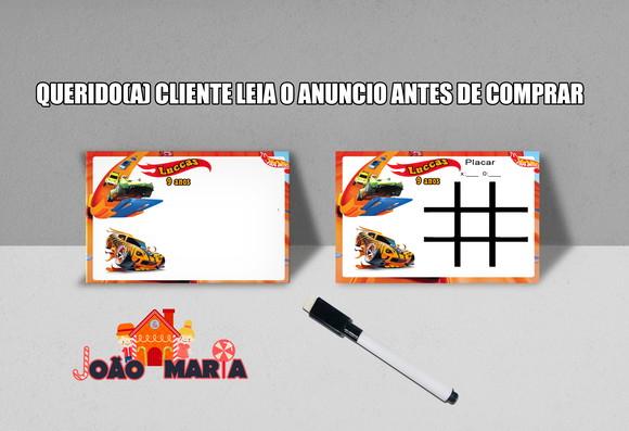 Lousa Magica + Jogo da Velha Lembrancinhas Hot Wheels
