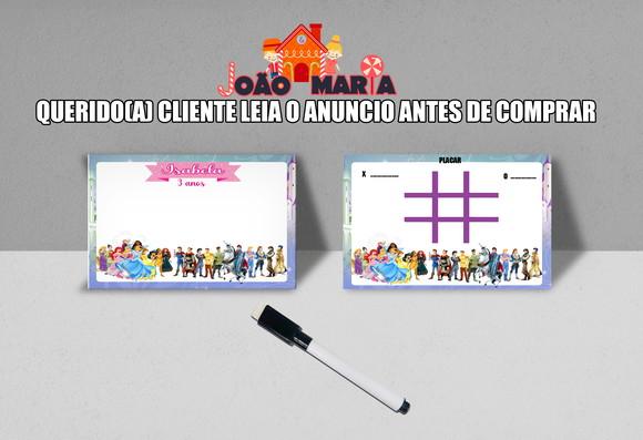 Lousa Magica + Jogo da Velha Principes e Princesas Disney
