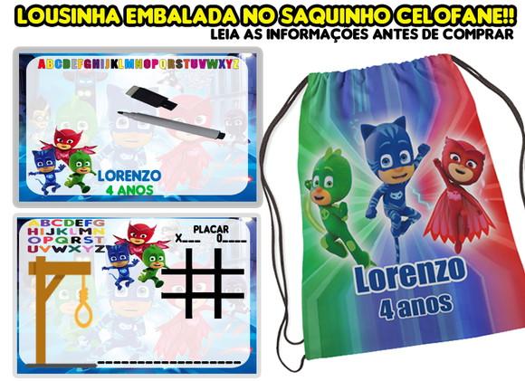 Lembrancinhas de Aniversario PjMasks  lousa Magica personalizada