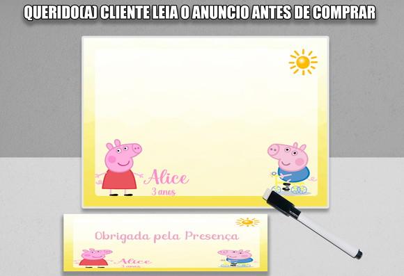 Lousa Magica 20x15 + Canetinha Personalizada Peppa Pig